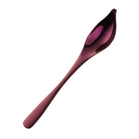 Household Kitchen Stainless Steel Seasoning Spoon Oil Spoon (Color: Purple, Type: Tableware)