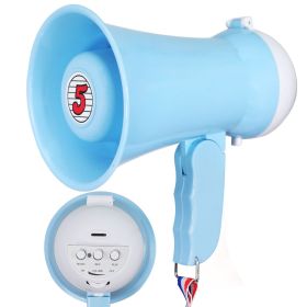 5Core Megaphone 15W Bull Horn Kids PA Speaker w 400 Yards Range Siren Lightweight Loud Mini Megafono (Color: Sky Blue)